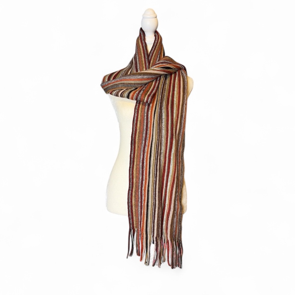 Ecceuomo Striped Multicolor men’s fringe Scarf